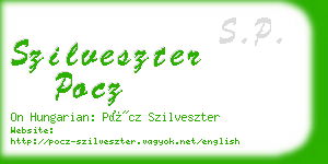 szilveszter pocz business card